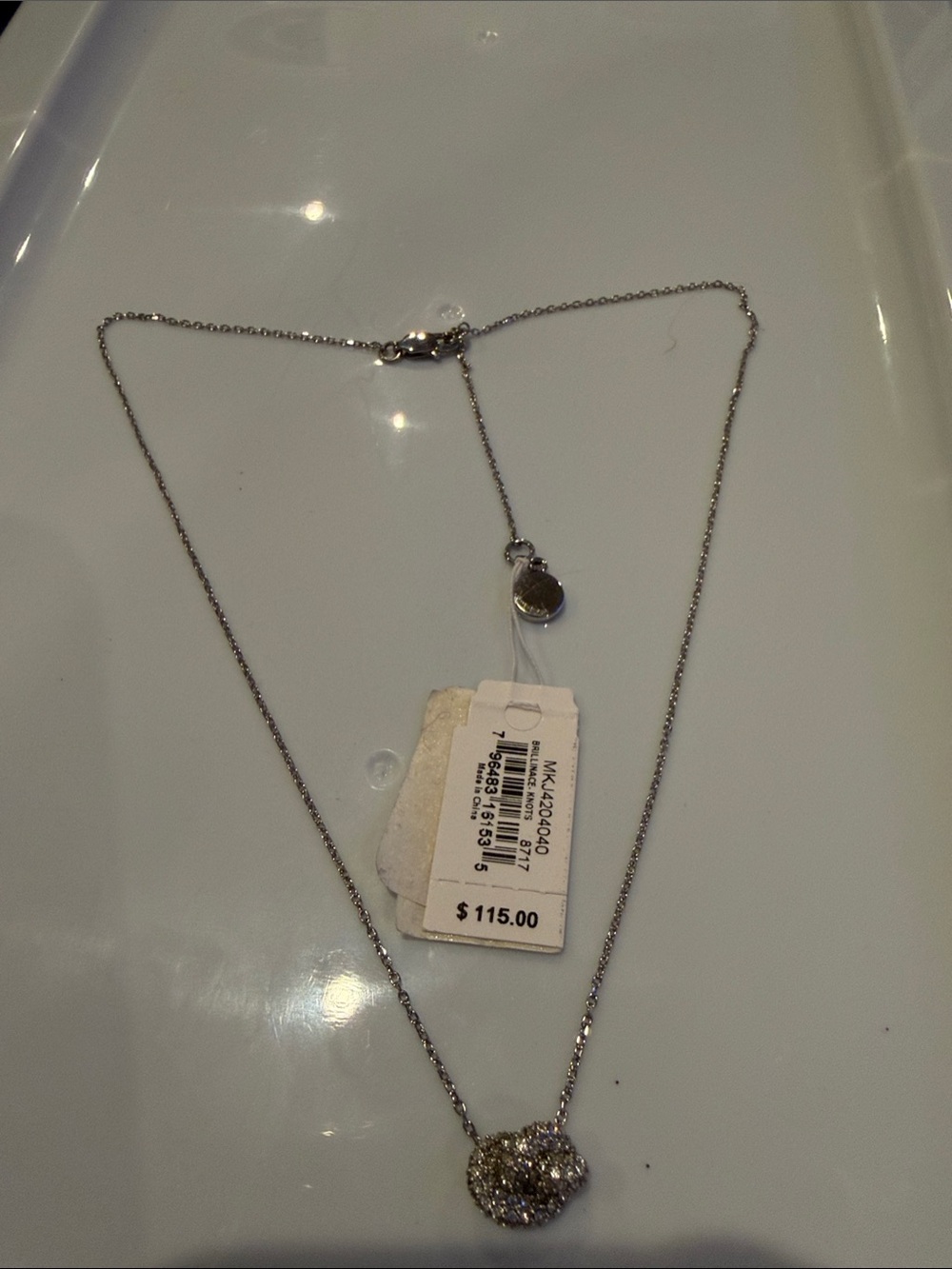 Michael Kors Gold-Tone Pavé Double Heart Pendant Necklace
